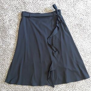 Calvin Klein Black Silky Skirt with Ruffle Detail Size Womens 14